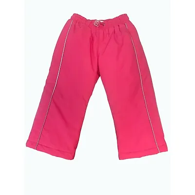 Hanna Andersson Bright Pink Snow Pants Snowboard Ski Reflective 100 US 4 • $27