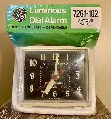 GE Alarm Clock Vintage New Old Stock Sealed Lighted Antique White USA • $75