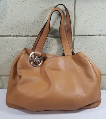 Authenticated Michael Kors Fulton Peanut Brown Pebble Leather Hobo • $58.45