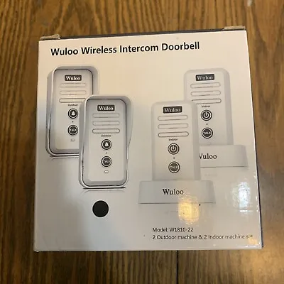 Wuloo 2 & 2 Wireless Intercom Doorbell Rechargeable Reciever Door Entry System • $59.99