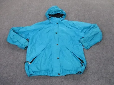 Vintage Eastern Mountain Sports Jacket Adult L Blue Full Zip Waterproof Tech Men • $19.95