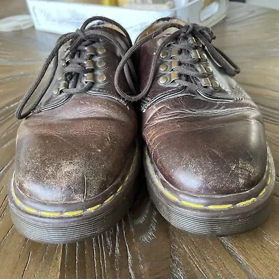 Dr. Doc Martens Mens Sz 8 8098 Chunky Brown Leather Shoes Made In England VTG • $69.97