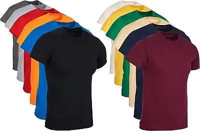 BILLIONHATS Mens Cotton Short Sleeve T-Shirts Bulk Crew Tees  Mixed Colors • $68.04