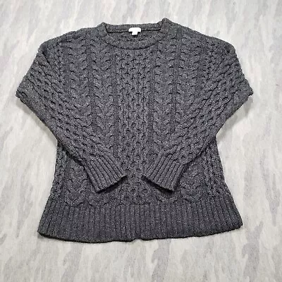 J. Jill Sweater Womens XS Gray Wool Blend Long Sleeve Pull-Over Cable Knit • $17.09