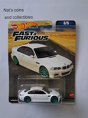 2023 HOT WHEELS Fast & Furious - BMW M3 E46 (White #3/5 - Premium) BVD2 • $13.50