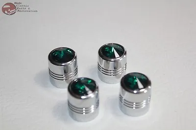 Green Diamond Tire Air Valve Stem Cap Cover Set Hot Rat Street Rod Custom Truck • $30.71