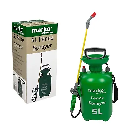 5l Garden Fence Pressure Sprayer Portable Hand Pump Water Based Paint Bottle • £14.99