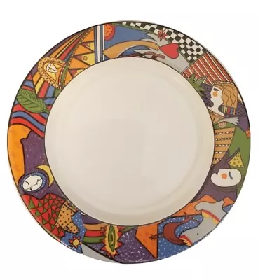1991 Vitromaster Metropolitan Stoneware Art Deco Faces  Platter Chop Plate 8  • $28