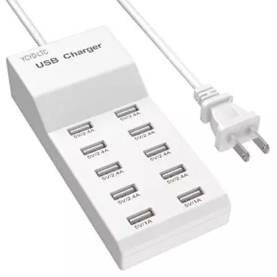 USB Wall Charger Charging Station For Multiple Devices 10Ports-White  • $18.99