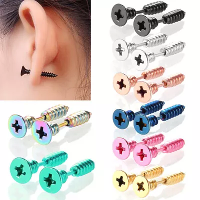 For Women Men Helix Ear Piercing JewelryStainless Steel Nail Screw Stud Earring • $3.27