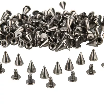 $9.69 • Buy LOT Cone Metal Spikes Punk Rivets Screwback Studs Leather Shoes Jacket Bag Craft