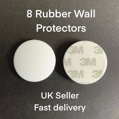 8 Wall Protector Rubber Door Stop Handle Bumper Stopper Self Adhesive UK SELLER • £4.35