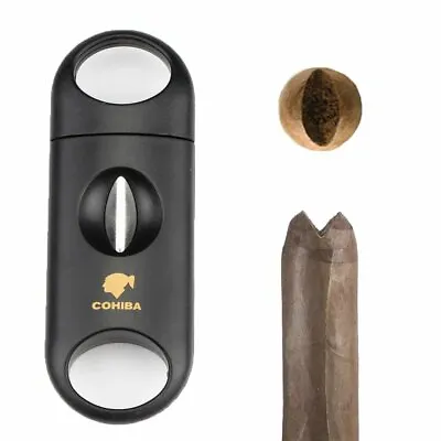 $7.99 • Buy V-Cut Plastic Cigar Cutter Stainless Steel Black Cigar Clipper Sharp Scissors
