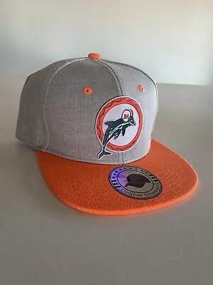 MIAMI DOLPHINS Retro 1966  Throwback Classic Logo Snapback Gray Orange Cap Hat • $24