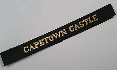 Union Castle Line Capetown Castle Ships Crew Cap Tally - Vintage Ocean Liner • £22.42