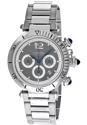 CARTIER Pasha De Cartier 41MM AUTO CHRONO SS Men's Watch WSPA0027 • $9360