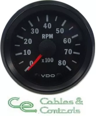 VDO Cockpit Vision Tachometer 52mm 0-8000rpm 12V Tacho 333015031 • $173