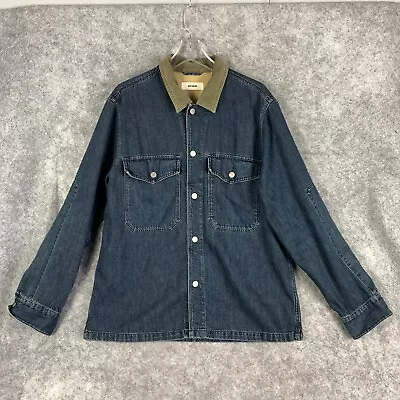 Buck Mason Field Shirt Jacket Mens Large L Blue Denim Two Pocket Chore Coat $145 • $119.99