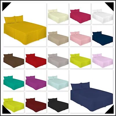 Base Valance Sheets Polycotton Plain Box Pleated Platform Bed Sheets In All Size • £3.49