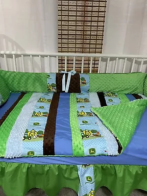 5 Piece John Deere Crib Bedding Free Personalized Pillow • $250