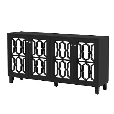 Cabinet Mirror Hollow-Carved TV Stand Console Table Storage Multi-functional • $327.92