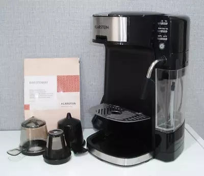 KLARSTEIN BARISTOMAT HOT BEVERAGE DISPENSER/COFFEE MAKER BLACK MODEL No 10033138 • £49.99