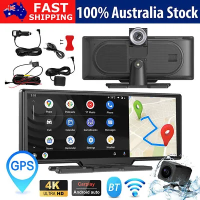 $148.95 • Buy 10.26''4K Touch Screen Dash Camera Wireless GPS Car Play Android Auto Recorder