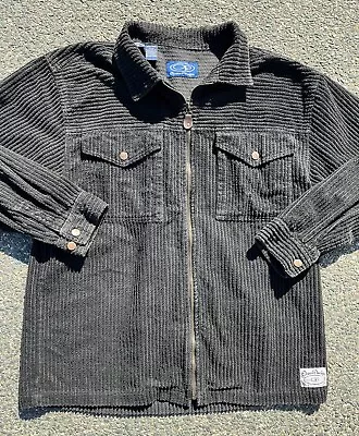 Vintage Ocean Pacific Black Corduroy Full Zip Heavy Shirt Jacket Shacket Size L • $46.48