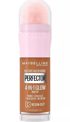 Maybelline Instant Age Rewind Perfector 4-In-1 Glow Makeup 03 Medium Deep SEALED • $10.99