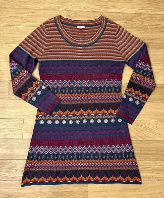 £29.99 • Buy JOE BROWNS Red Knitted Fair Isle Long Sleeved Patterned Jumper Tunic Dress Uk 14