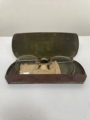 Vintage SHURON 10 12 KGF Wire Rim Eye Glasses With Case Used • $14.99