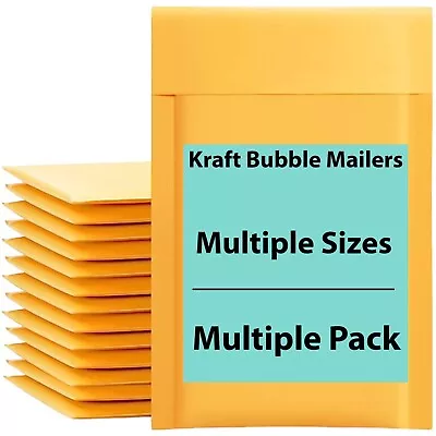 50/100/200/500 Kraft Bubble Mailers Padded Envelope Shipping Bags Seal Any Size • $11.99