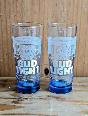 2 X Bud Light Half Pint Glasses Electric Blue Brand New • £9.99