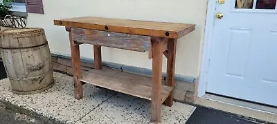 Vintage Solid Wood Work Bench • $550