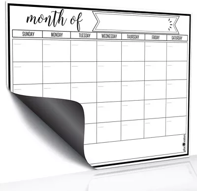 White Board Calendar For Wall Fridge Magnetic Whiteboard Monthly Planner • $16.93