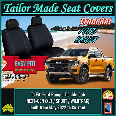 Full Neoprene Front Seat Covers For Ford Ranger PY NEXT-GEN XLT/Sport/Wildtrak • $174.99