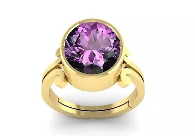 11.00 Carat Amethyst Purple Gemstone Gold Ring  Adjutable Ring For Men And Women • $50
