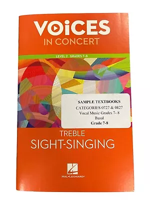 Voices In Concert Grades 7 8 Treble Sight Singing Homeschool Arts Music Vocal • $19.81