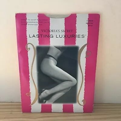 Victoria Secret Lasting Luxuries Sheer To Waist Pantyhose Cream Size M • $7.99