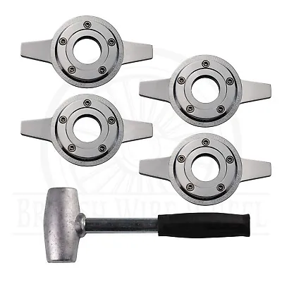 2 Bar Zenith Locking Style Chrome KO Spinner Caps For Lowriders | Set + Hammer • $199.75