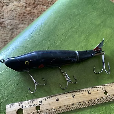 C.C Roberts Mud Puppy 5-1/2  Vintage Wood Spinning Tail Fishing Lure Wisconsin • $28