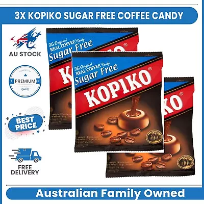 3x Kopiko Sugar Free Coffee Candy 75 G | FAST FREE SHIPPING NEW AU • $10.25