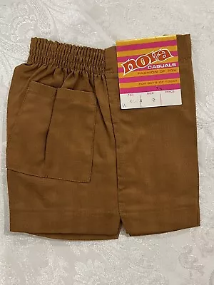 NOVA Casuals Vintage Fashion Of The 70s Kids Shorts Size 2 BROWN - NEW Retro • $12.72