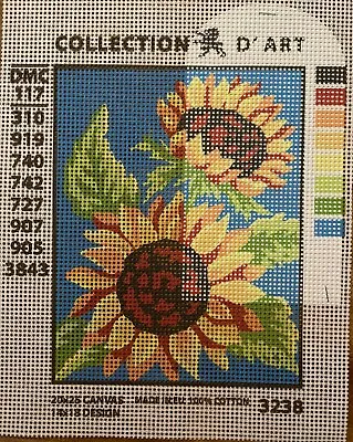 $12.99 • Buy Needlepoint Canvas 20x25 Collection D Art Sunflowers Canvas Only 8x10 Inch