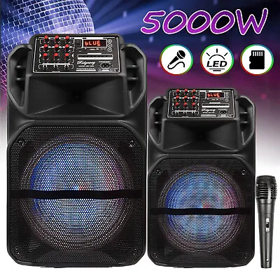 15  12  5000W Portable Bluetooth Speaker Subwoofer Heavy Bass Sound PA System FM • $95.99