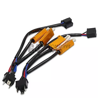 $13.99 • Buy NEW H4 9003 HID LED Resistor Kit Relay Harness Anti Flicker Error Free Decoder