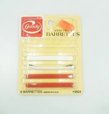 Vintage Goody Stay Tight 2.5 Inch Barrettes Red And White Lot Of 4 Retro 3604 • $23.04