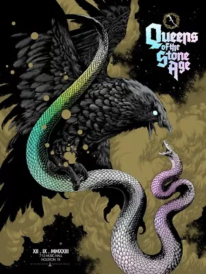 Queens Of The Stone Age FOIL Poster Houston 2023 AP SIGNED Ken Taylor IN HAND • $300