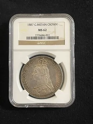 1887 Great Britain NGC MS62 Queen  Victoria Silver Crown • $850