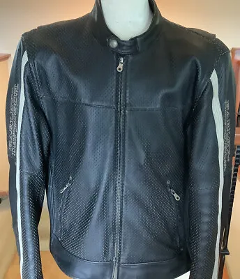 HARLEY DAVIDSON Men’s Size XL Perforated Leather Riding Jacket • $170